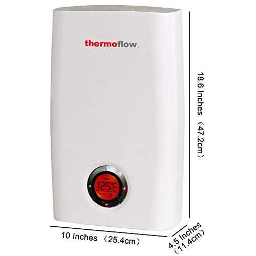 Thermoflow Tankless Water Heater Electric, 24kW at 240 Volts on Demand Instant Endless Hot Water Heater with Self Modulating Temperature Technology for Whole House Shower, CSA Listed