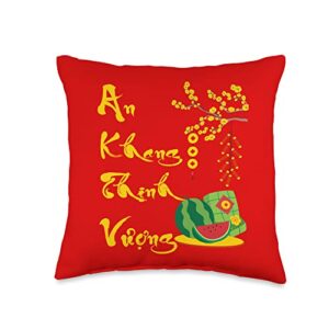 vietnamese lunar new year for family 2023 vietnamese lunar new year decorations tet 2023 throw pillow, 16x16, multicolor