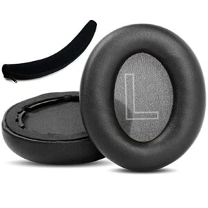 ydybzb life q20 ear pads ear cushion headband covers replacement compatible with anker soundcore life q20 / q20 bt headphones ( protein leather earpads )