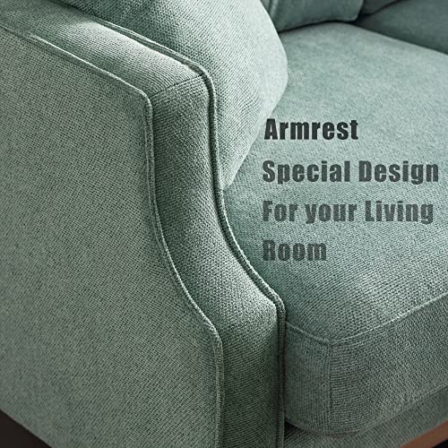 Plococo 56.7" Loveseat Sofa Couch with 2 Pillows, USB Charge Port and Solid Wood Frame and Legs, Waterproof Fabric Loveseats with Thickness Seat and Back Cushion for Small Aparment (Aqua)