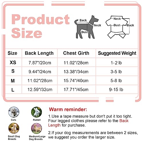 2 Pack Dog Clothes for Small Dogs Boy Girl Fleece Puppy pjs Jammies 4 Leg Dog Pajamas for Chihuahua Yorkie Fall Winter Warm Onesies Jumpsuit Clothing for Pet Dogs Male Female (X-Small Bust 11.02")