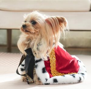 lovelyshop pet serial lux fur cat dog cloak for halloween costumes, king queen prince and princess cosplay-xs