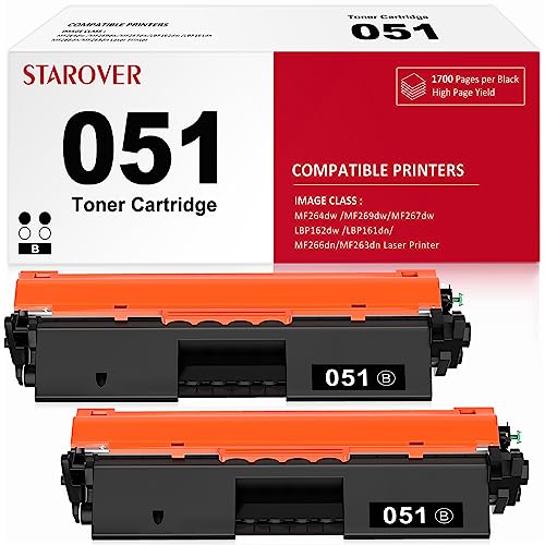 051 Toner Cartridge 2 Pack Compatible Replacement for Canon 051 051H Black for Canon ImageCLASS MF269dw Toner MF264dw MF267dw LBP162dw LBP161dn MF263dn MF260 Printer Ink