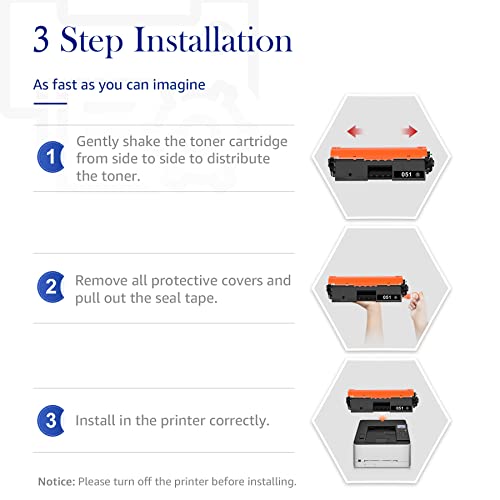 051 Toner Cartridge 2 Pack Compatible Replacement for Canon 051 051H Black for Canon ImageCLASS MF269dw Toner MF264dw MF267dw LBP162dw LBP161dn MF263dn MF260 Printer Ink