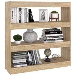 Bookcase, Independent Bookshelf Storage Display Cabinet, Suitable for Living Room, Bedroom, Corridor, Study,Book Cabinet/Room Divider Sonoma Oak 39.4"x11.8"x40.6"