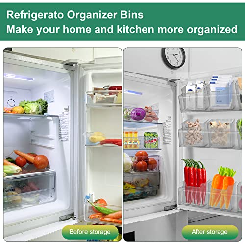 Refrigerator Organizer Bins - Hyjjlele 7 Pack Pantry Organization and Storage, BPA-Free Clear Plastic Bins for Fridge, Freezer, Kitchen Cabinet and Countertops Organizers