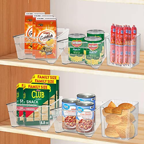 Refrigerator Organizer Bins - Hyjjlele 7 Pack Pantry Organization and Storage, BPA-Free Clear Plastic Bins for Fridge, Freezer, Kitchen Cabinet and Countertops Organizers