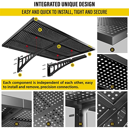 Aecxm 2pack-2x3ft Garage Storage Wall Garage Shelves Garage Storage Rack Garage Shelves Heavy Duty Sturdy Wall Shelves (Black)