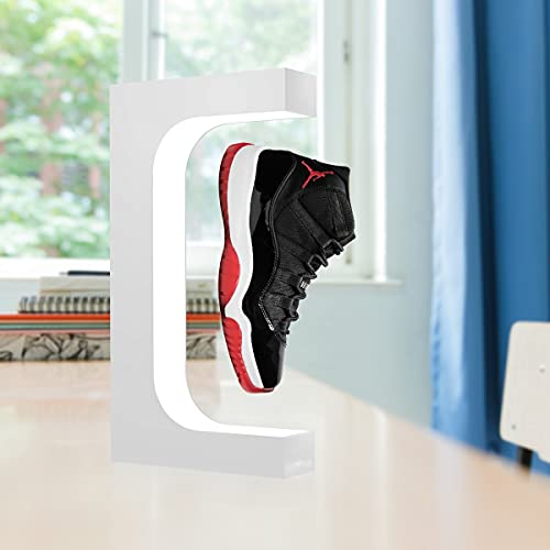 UVEHAS Floating Shoe Display, Levitating Rotating Sneaker Display Stand Acrylic Magnetic Suspension Shoe Display Holder with LED Light for Shoes Store Advertisement Exhibition Home Decor Gifts