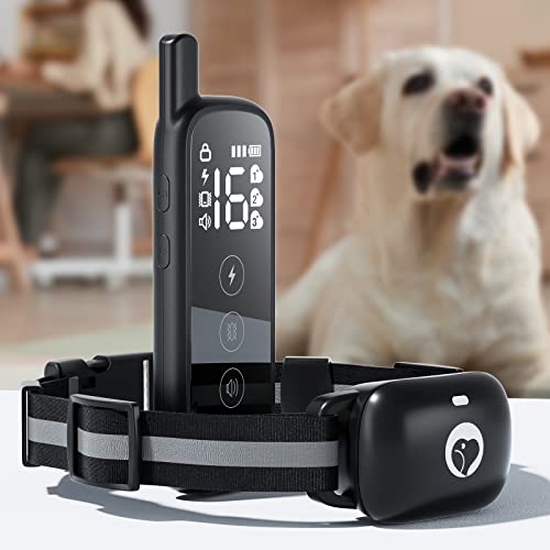 Heaflex Dog Shock Collar with Remote, Dog Training Collar for Small Medium Large Dogs, Electronic Dog Collar Rechargeable with Shock Mode, 3 Safe Training Modes, Range up to 1640ft, for 2 Dogs （Black）