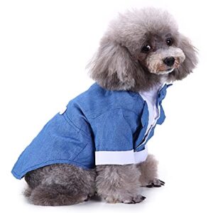 Dog Blue Tuxedo, Dog Formal Clothes, Puppy Wedding Tux, Small Dog Suit and Tie, Business Suit for Dog Blue Large
