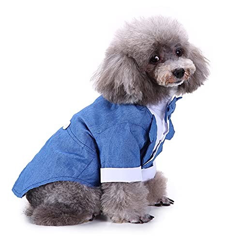 Dog Blue Tuxedo, Dog Formal Clothes, Puppy Wedding Tux, Small Dog Suit and Tie, Business Suit for Dog Blue Large