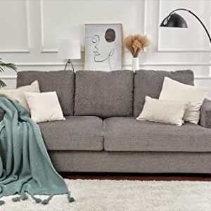 AMERLIFE Deep Seat Sofa-Contemporary Chenille Sofa Couch, 97" Wide 3 Seater for Living Room-Oversized Comfy Sofa, Grey