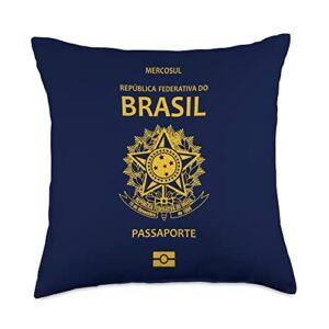 brazil passport,brazil,brazilian,brazil flag. throw pillow