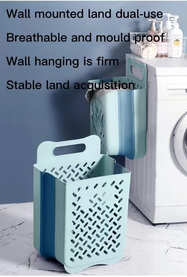 Foldable Plastic Laundry Baskets Wall mounted laundry hamper Waterproof durable and space saving Wall mounted laundry hamper for dorm bedroom bathroom