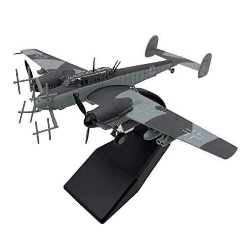 shamjina Night Version BF-110 Aircraft Model Simulation Ornament Alloy 1/100 Scale BF-110 Fighter Model Toy for Home Household Shelf Ornaments Gift