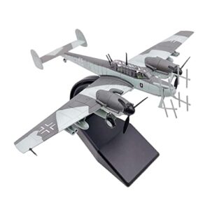 shamjina Night Version BF-110 Aircraft Model Simulation Ornament Alloy 1/100 Scale BF-110 Fighter Model Toy for Home Household Shelf Ornaments Gift