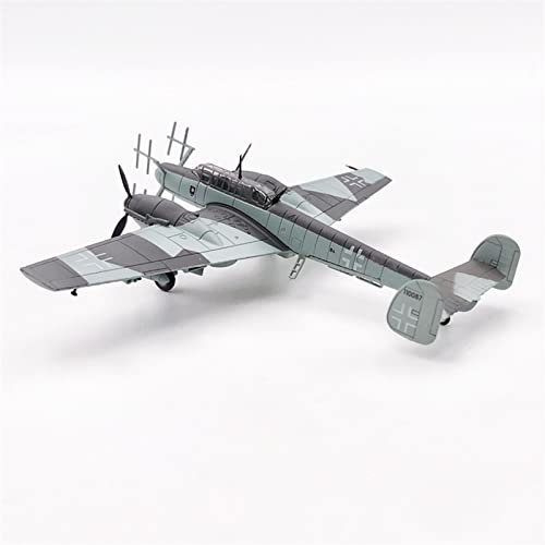 shamjina Night Version BF-110 Aircraft Model Simulation Ornament Alloy 1/100 Scale BF-110 Fighter Model Toy for Home Household Shelf Ornaments Gift