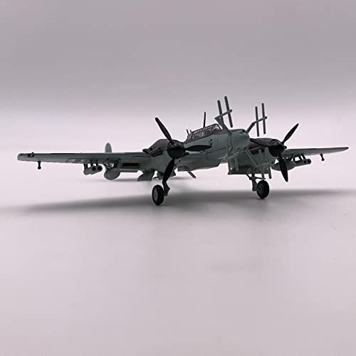 shamjina Night Version BF-110 Aircraft Model Simulation Ornament Alloy 1/100 Scale BF-110 Fighter Model Toy for Home Household Shelf Ornaments Gift