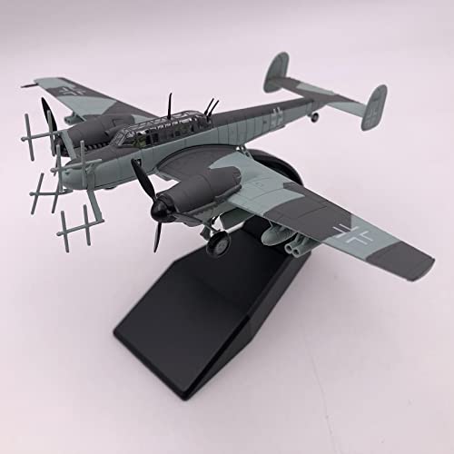 shamjina Night Version BF-110 Aircraft Model Simulation Ornament Alloy 1/100 Scale BF-110 Fighter Model Toy for Home Household Shelf Ornaments Gift