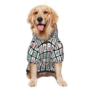 large dog hoodie funny-mahjong-hipster pet clothes sweater with hat soft cat outfit coat medium
