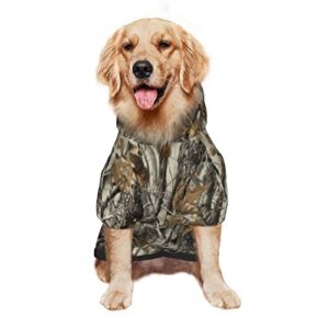 large dog hoodie mossy-tree-camo-leaf pet clothes sweater with hat soft cat outfit coat x-large