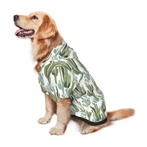 Large Dog Hoodie Desert-Cactus-Arizona Pet Clothes Sweater with Hat Soft Cat Outfit Coat Xx-Large