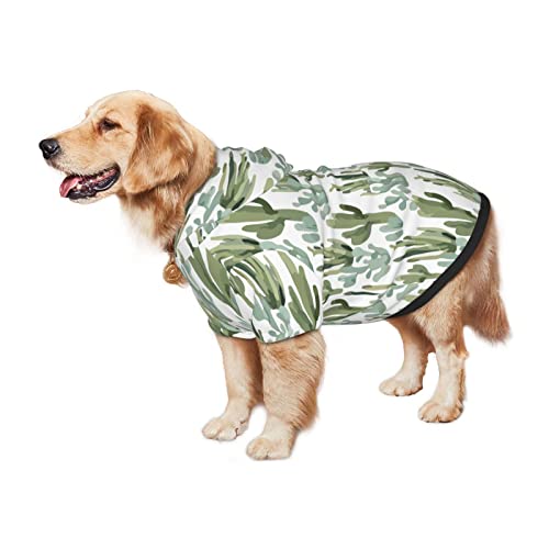 Large Dog Hoodie Desert-Cactus-Arizona Pet Clothes Sweater with Hat Soft Cat Outfit Coat Xx-Large