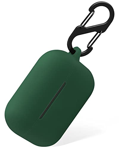 Geiomoo Silicone Case Compatible with 1MORE EVO, Protective Cover with Carabiner (Emerald Green)