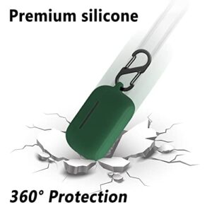 Geiomoo Silicone Case Compatible with 1MORE EVO, Protective Cover with Carabiner (Emerald Green)