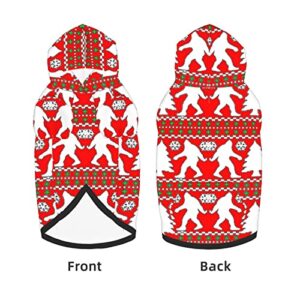 Large Dog Hoodie Funny-Bigf-Oot-Ugly-Christmas Pet Clothes Sweater with Hat Soft Cat Outfit Coat Large