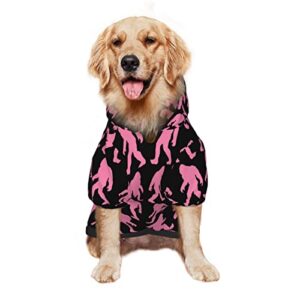 large dog hoodie pink-bigf-oot-chimpanzee-gift pet clothes sweater with hat soft cat outfit coat xx-large