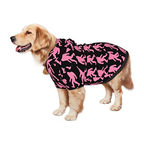 Large Dog Hoodie Pink-Bigf-Oot-Chimpanzee-Gift Pet Clothes Sweater with Hat Soft Cat Outfit Coat Xx-Large