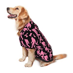 Large Dog Hoodie Pink-Bigf-Oot-Chimpanzee-Gift Pet Clothes Sweater with Hat Soft Cat Outfit Coat Xx-Large