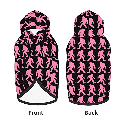 Large Dog Hoodie Pink-Bigf-Oot-Chimpanzee-Gift Pet Clothes Sweater with Hat Soft Cat Outfit Coat Xx-Large