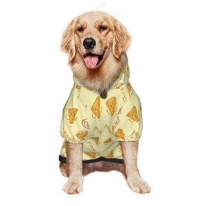large dog hoodie funny-cheese-junket-fruit-jelly pet clothes sweater with hat soft cat outfit coat small