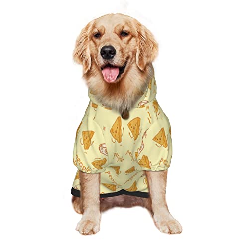 Large Dog Hoodie Funny-Cheese-Junket-Fruit-Jelly Pet Clothes Sweater with Hat Soft Cat Outfit Coat Small