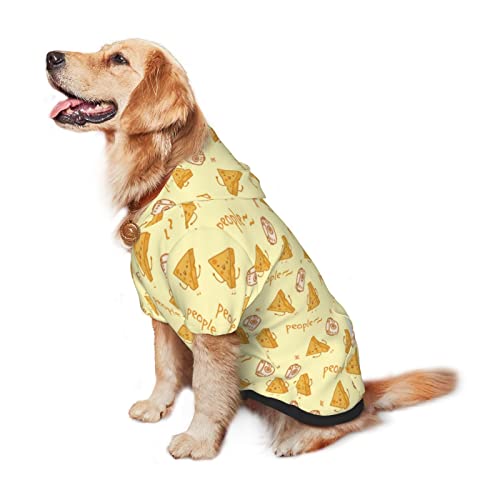 Large Dog Hoodie Funny-Cheese-Junket-Fruit-Jelly Pet Clothes Sweater with Hat Soft Cat Outfit Coat Small