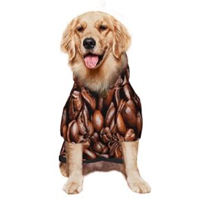 large dog hoodie jamaican-blue-mountain-coffee-beans pet clothes sweater with hat soft cat outfit coat large
