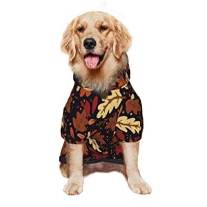 large dog hoodie fall-autumn-leaves pet clothes sweater with hat soft cat outfit coat medium