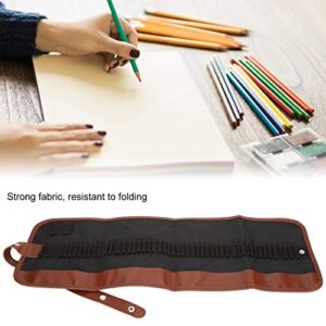 Pen Wrap Roll Pencil Case Multifunctional Sketch Colored Pencil Case Canvas Bag Pouch Painting Tools Storage Stationery School Supplies(48)