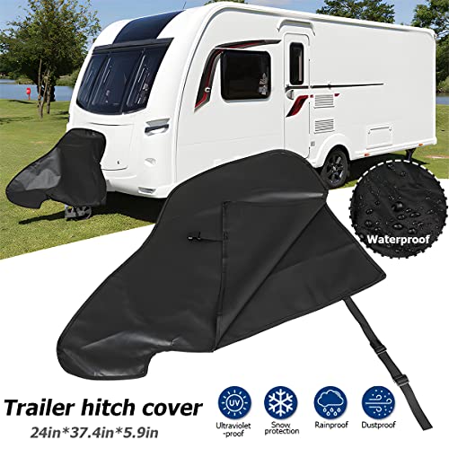 Electric Tongue Jack Cover, Waterproof Heavy Duty Protective Cover, Outdoor Sun Protection Jack Cover, Automotive Accessories Universal for RV, Trailer, Camper (14.17×5.11×10.03 inches)