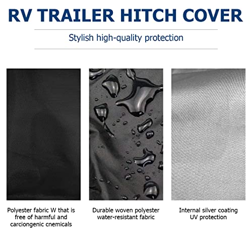 Electric Tongue Jack Cover, Waterproof Heavy Duty Protective Cover, Outdoor Sun Protection Jack Cover, Automotive Accessories Universal for RV, Trailer, Camper (14.17×5.11×10.03 inches)