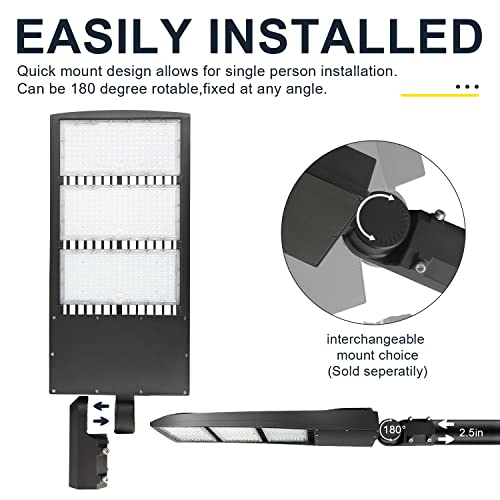 450W LED Parking Lot Light 63000LM Commercial Outdoor Light 5000K Dimmable LED Shoebox Area Light (1500W HID/HPS Equivalent), Slip Fitter Mount IP65 Waterproof, 100-277V AC UL&DLC Listed