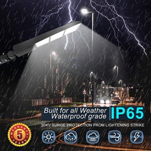 450W LED Parking Lot Light 63000LM Commercial Outdoor Light 5000K Dimmable LED Shoebox Area Light (1500W HID/HPS Equivalent), Slip Fitter Mount IP65 Waterproof, 100-277V AC UL&DLC Listed