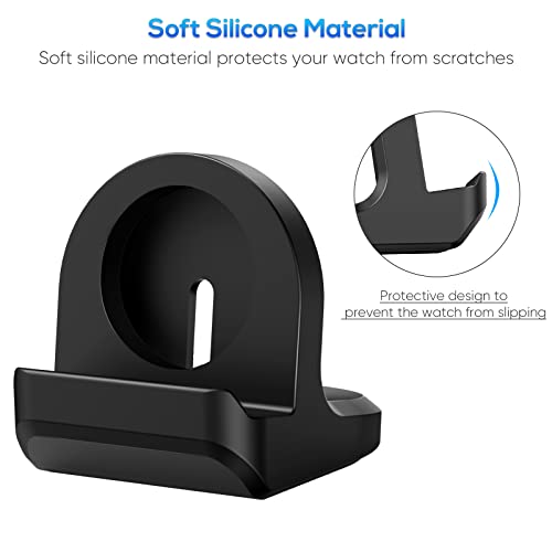 Silicone Stand for Google Pixel Watch Charger, YUANHOT Charger Stand Charging Base Holder with Integrated Cable Management Slot, Black (Cable Not Included)