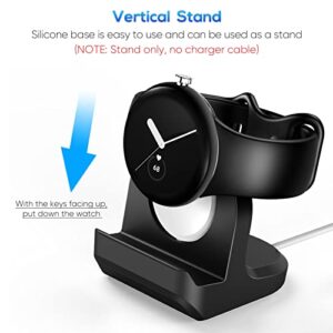 Silicone Stand for Google Pixel Watch Charger, YUANHOT Charger Stand Charging Base Holder with Integrated Cable Management Slot, Black (Cable Not Included)