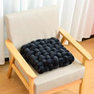 square chunky knot knit decorative throw cushion pillow versatile aesthetic soft plush square textured sensory sofa lumbar calming breathable throw pillow