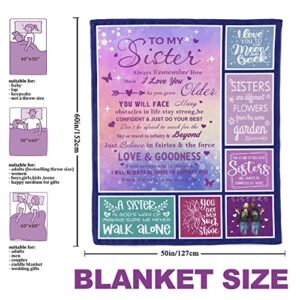 Ebmdsia Sister Gifts Blanket, Sister Birthday Gifts from Sister, Sister Gift from Sister, Gifts for Sister Throw Blankets 50"x60"