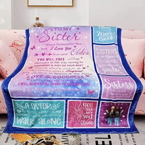 Ebmdsia Sister Gifts Blanket, Sister Birthday Gifts from Sister, Sister Gift from Sister, Gifts for Sister Throw Blankets 50"x60"